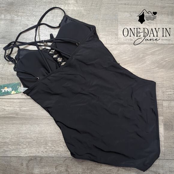 Blooming Jelly Tummy Control Strappy Back One Piece Swimsuit Size M - Picture 7 of 7